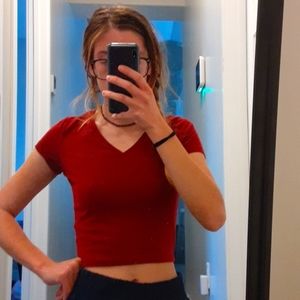 Maroon cropped shirt